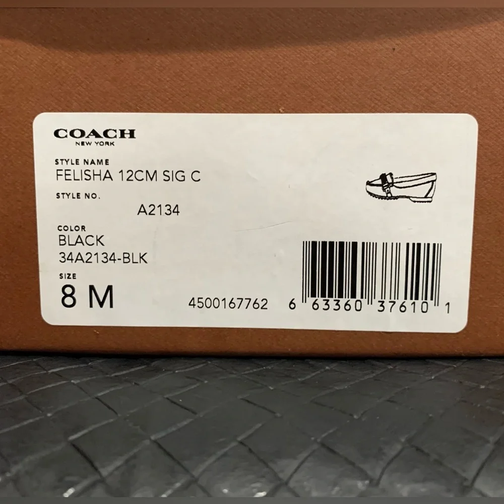 Coach signature black paten leather loafers. Size 8 - Picture 5 of 6